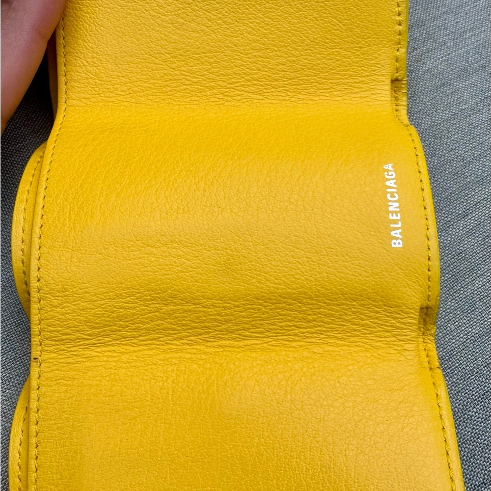 Balenciaga Mustard Yellow Leather Mini Wallet - Picture 9 of 12